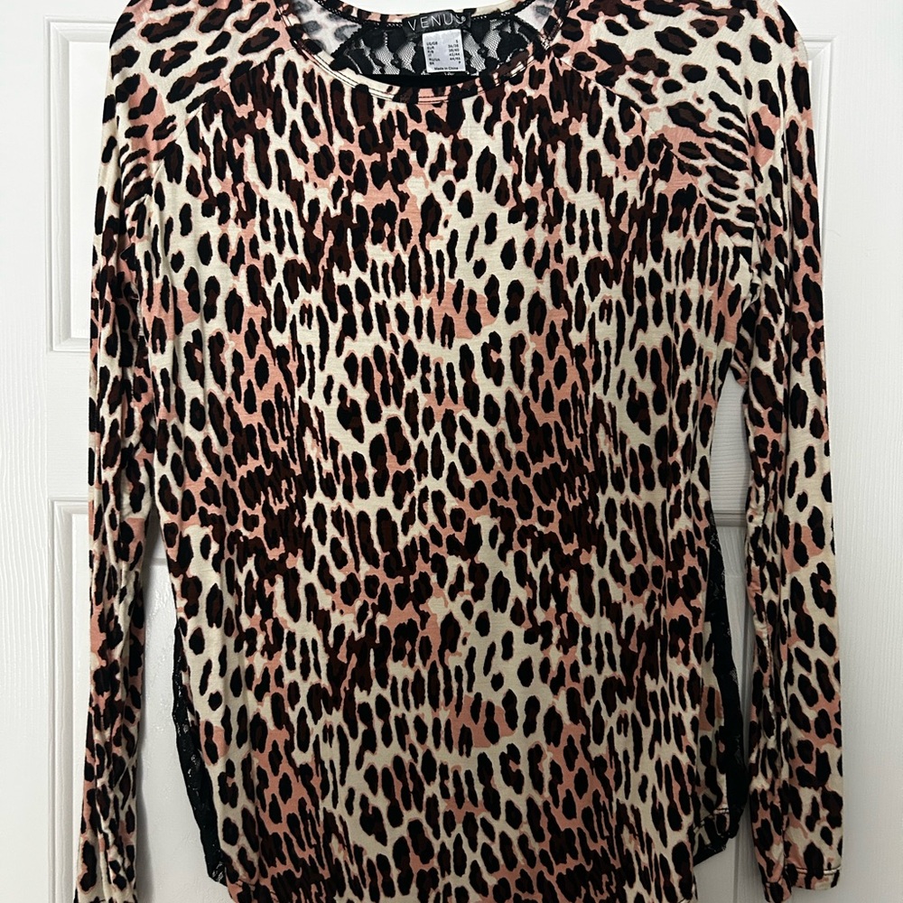 Venus Leopard Top with Lace Back